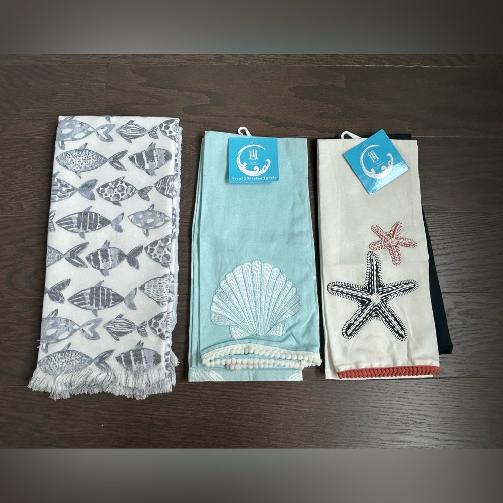 Total Home Blue Coastal Kitchen Towels Sets